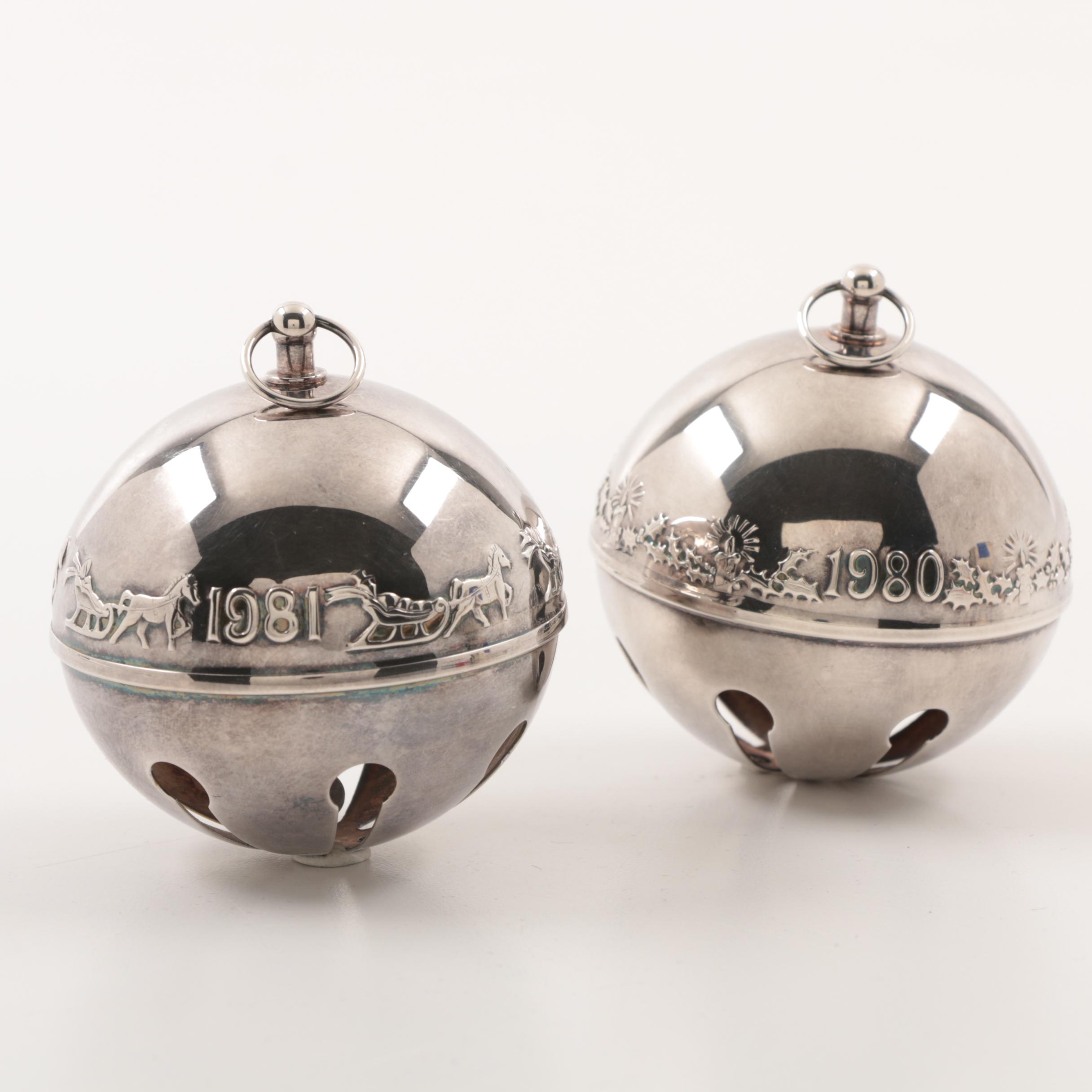 Wallace Sterling Silver Sleigh Bell Ornaments