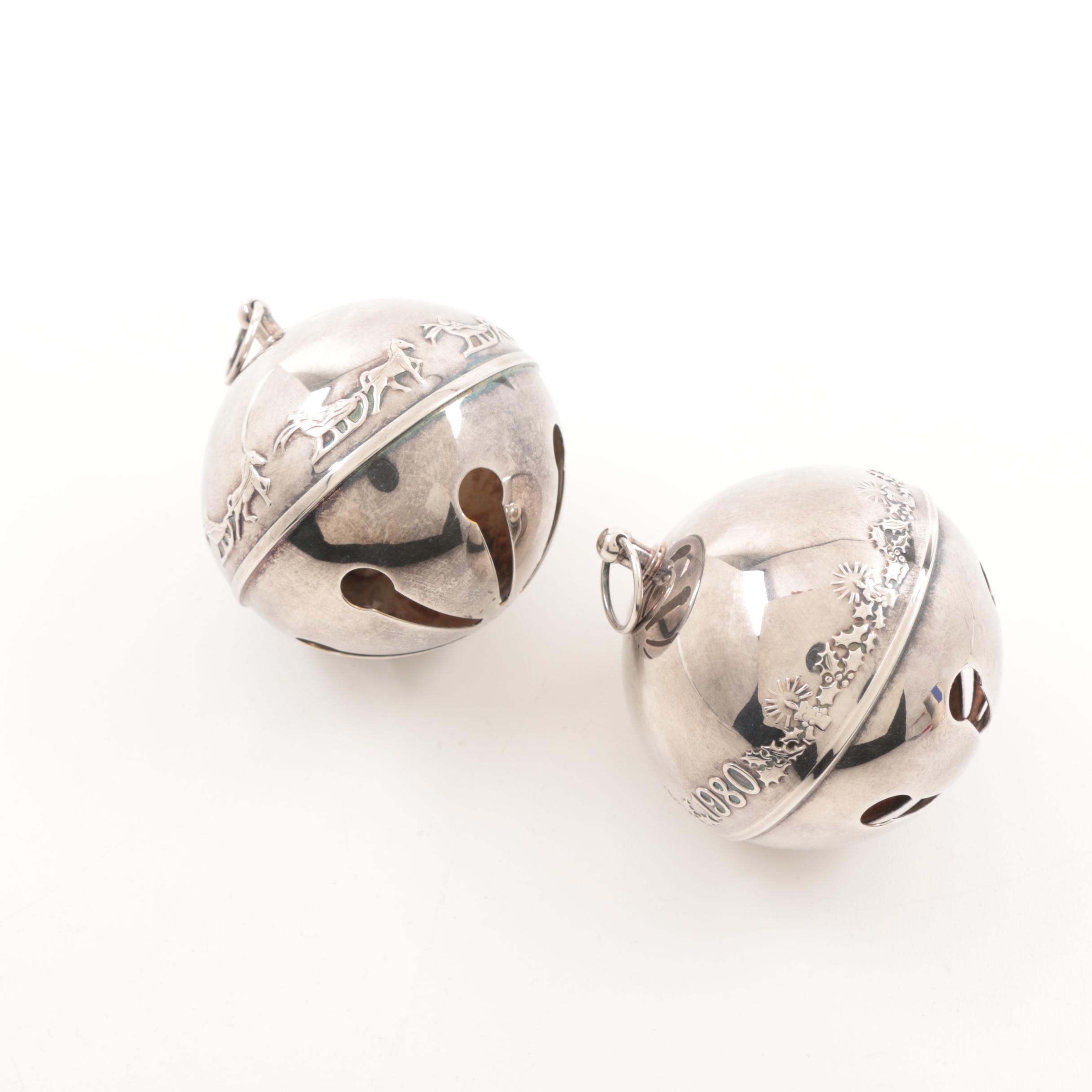 Wallace Sterling Silver Sleigh Bell Ornaments