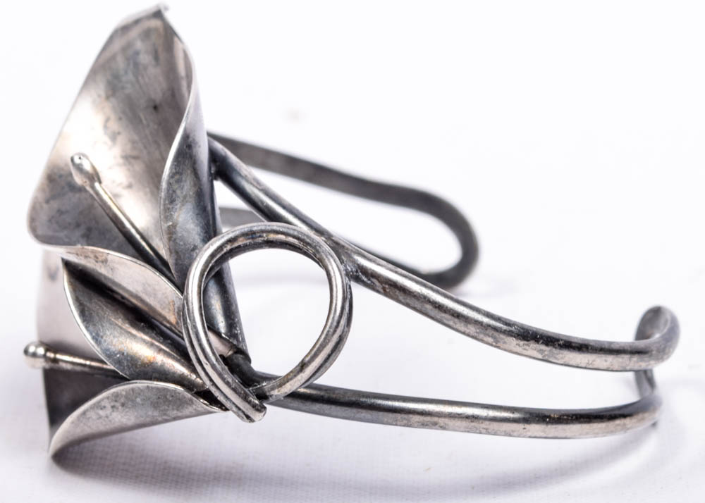 Stuart Nye Sterling Silver Calla Lily Cuff Bracelet