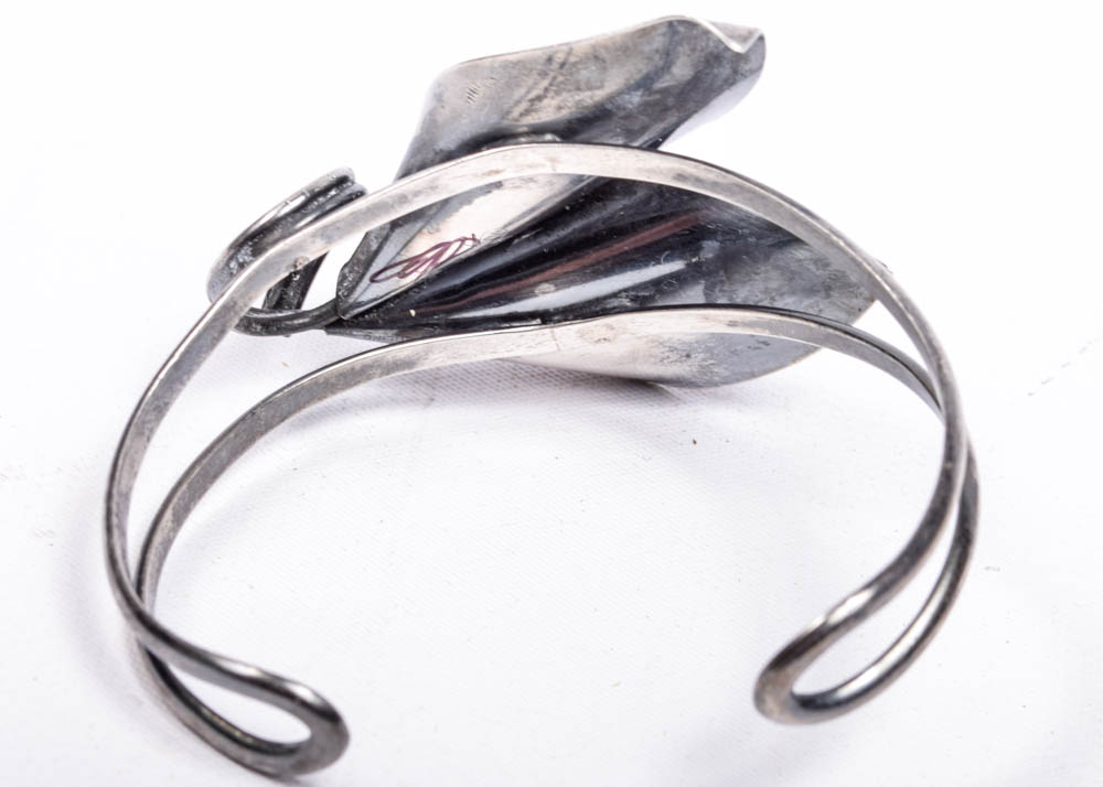 Stuart Nye Sterling Silver Calla Lily Cuff Bracelet