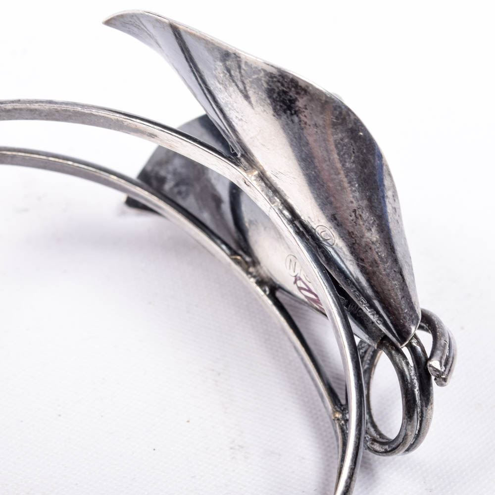 Stuart Nye Sterling Silver Calla Lily Cuff Bracelet