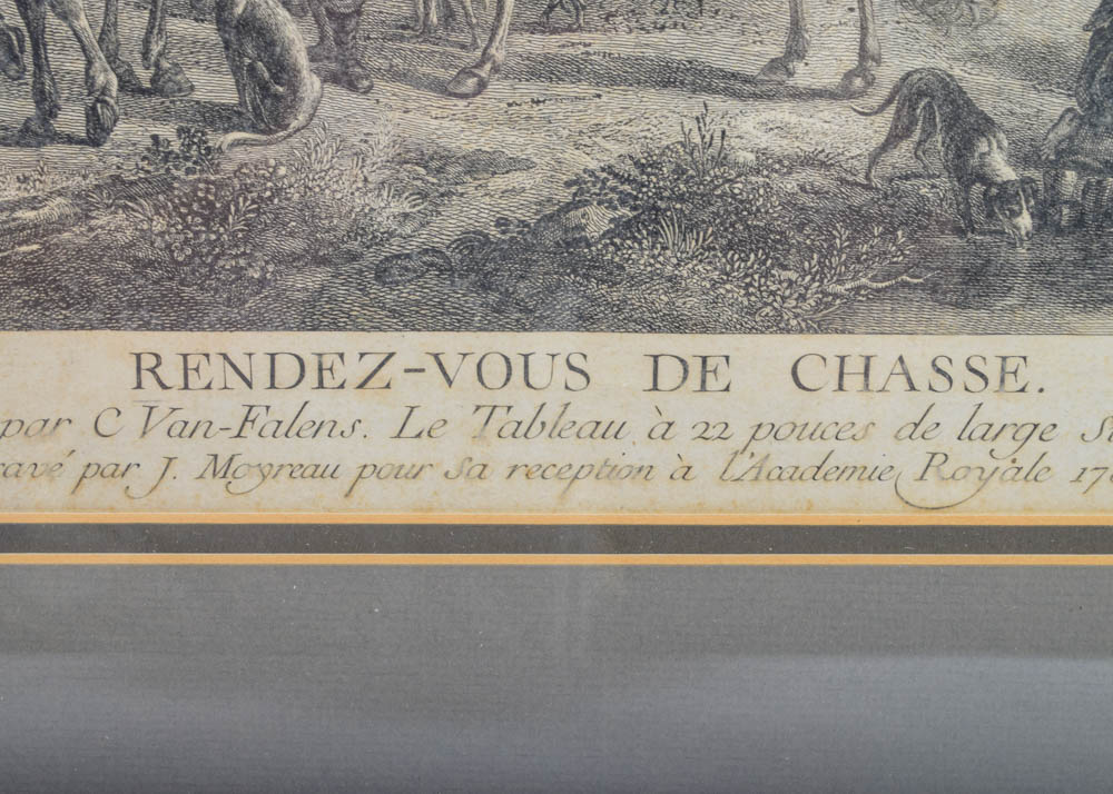 Engraving After Carel van Falens' "Rendez-Vous de Chasse"