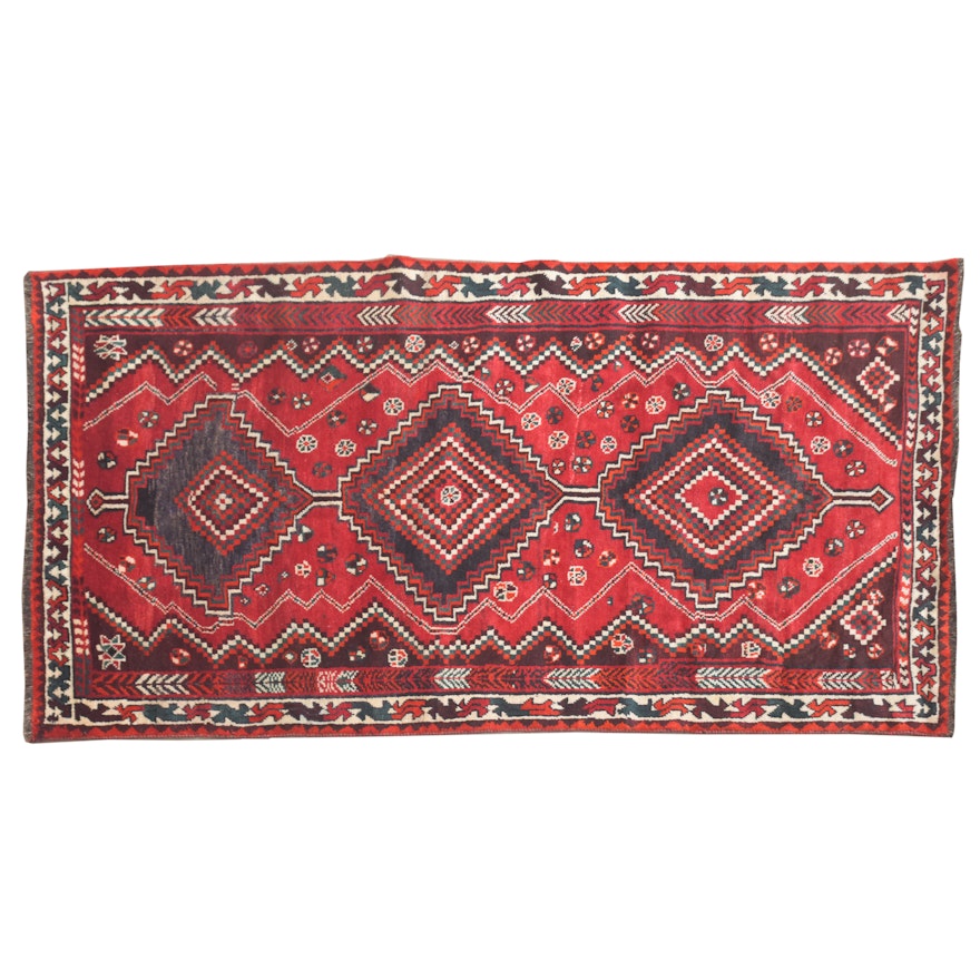 Hand-Knotted Persian Qasqai Wool Long Rug