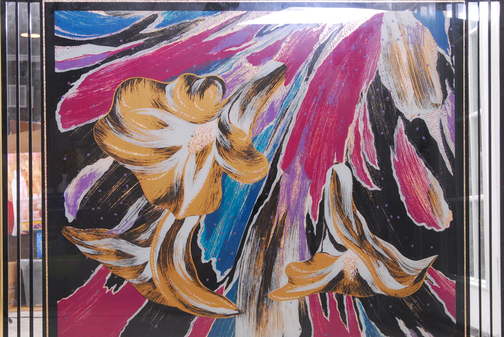 Laurel Embellished Floral Painting on Board