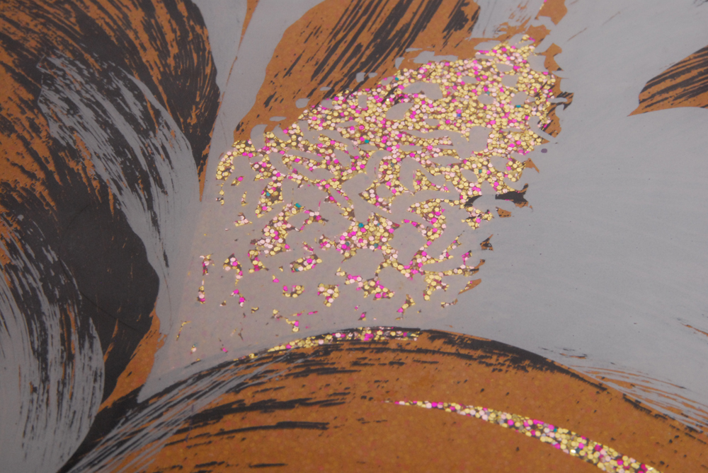 Laurel Embellished Floral Painting on Board