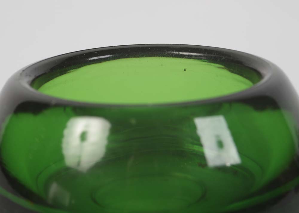 Vintage Eclipse Green Glass Jacobus Double Barometric Inkwell Set & Tray