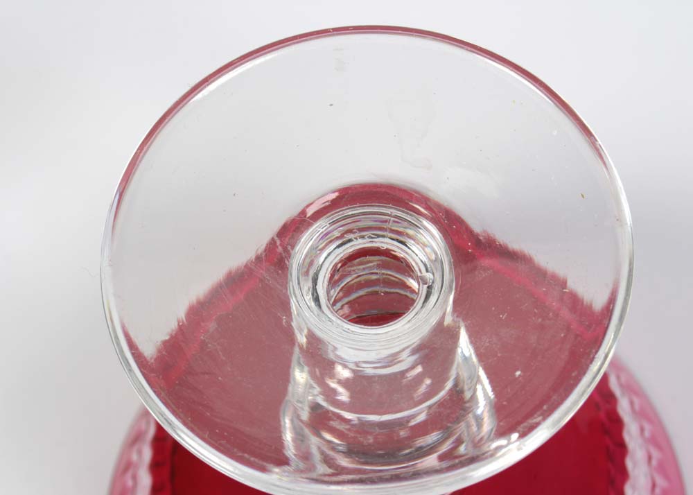 Vintage Ruby Flashed Sherbert/Champagne Coupes