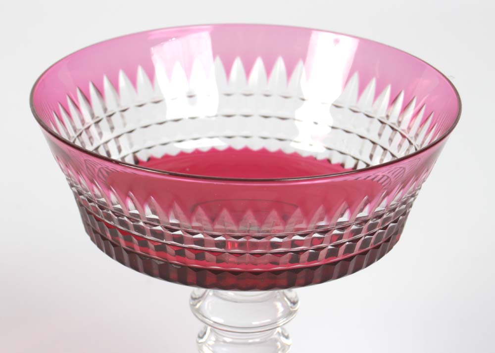 Vintage Ruby Flashed Sherbert/Champagne Coupes