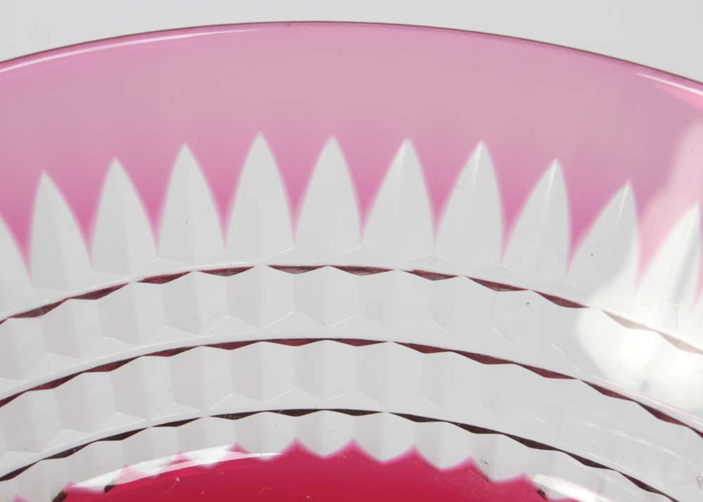 Vintage Ruby Flashed Sherbert/Champagne Coupes