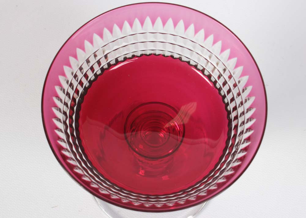 Vintage Ruby Flashed Sherbert/Champagne Coupes