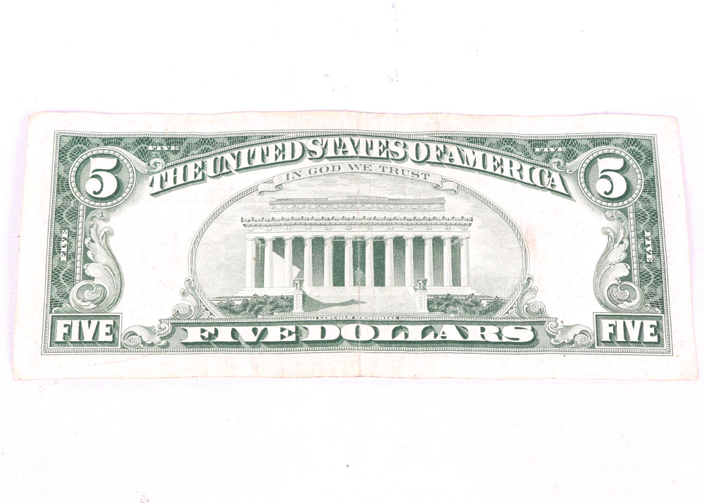 $5 US Silver Certificates and US Red Seal Note