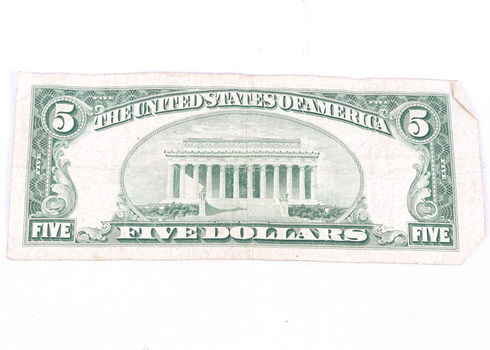 $5 US Silver Certificates and US Red Seal Note