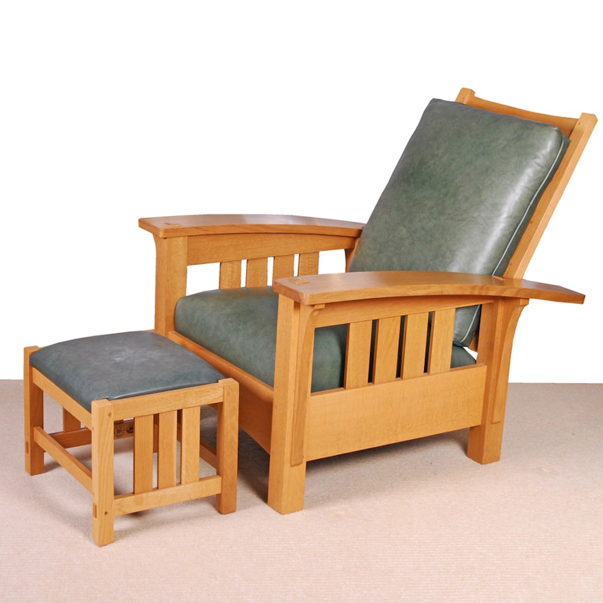 Stickely "Bow Arm Morris" Recliner and Footstool