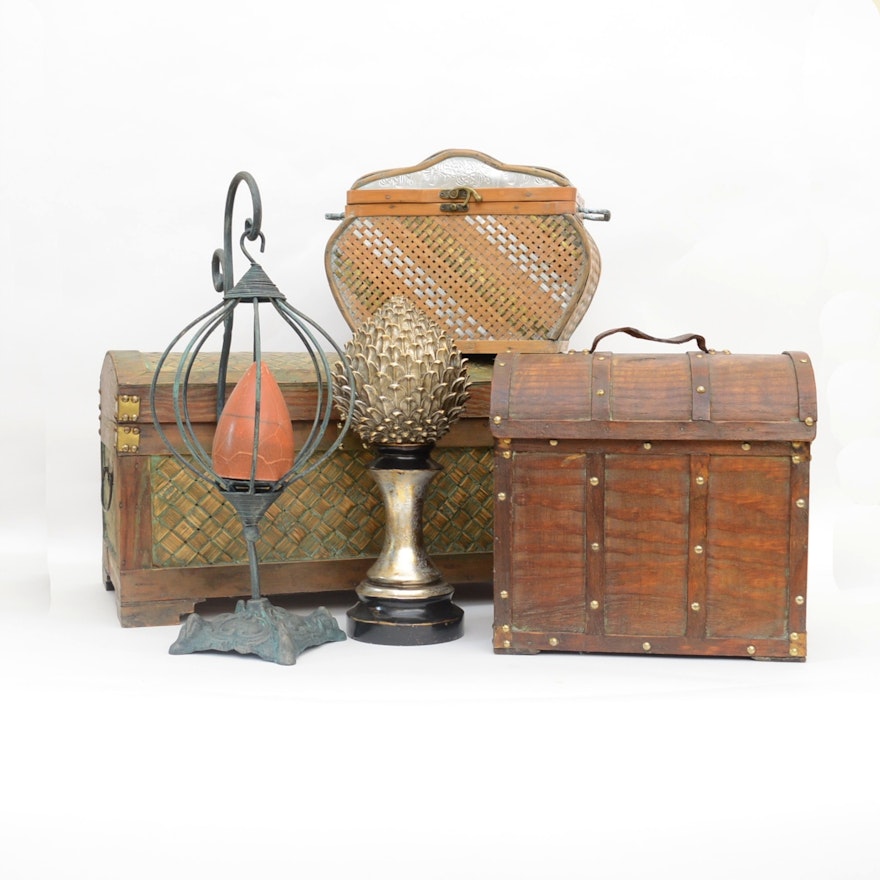 Collection of Decorative Chests and Home Decor