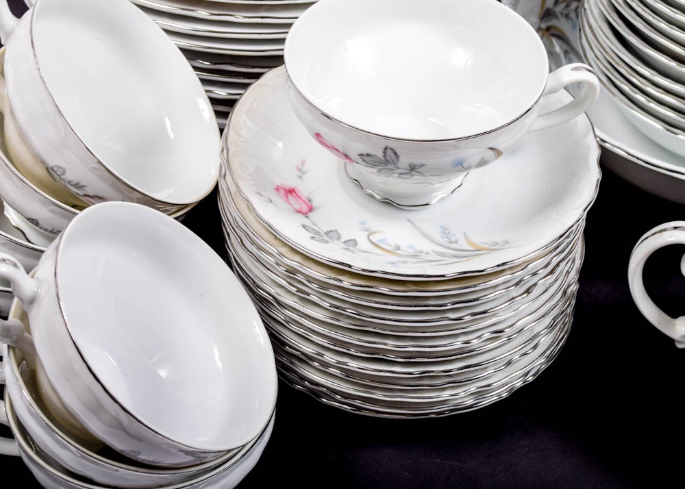 Three Castle China "Wild Rose" Tableware