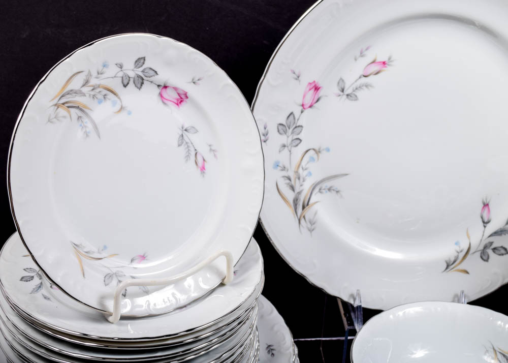 Three Castle China "Wild Rose" Tableware