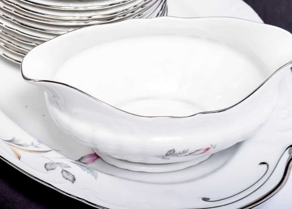 Three Castle China "Wild Rose" Tableware