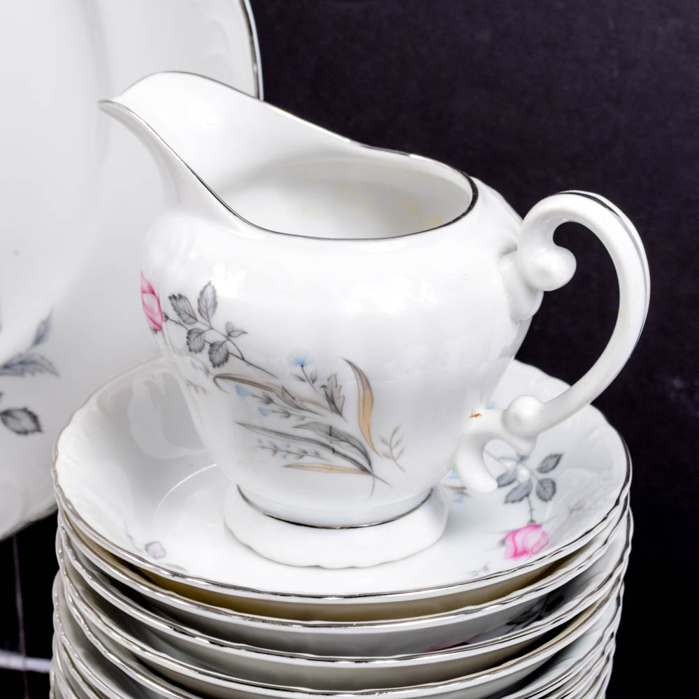 Three Castle China "Wild Rose" Tableware