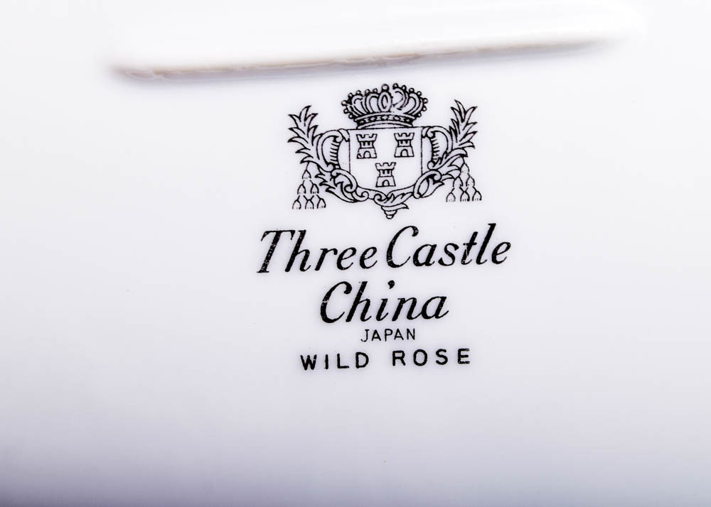 Three Castle China "Wild Rose" Tableware