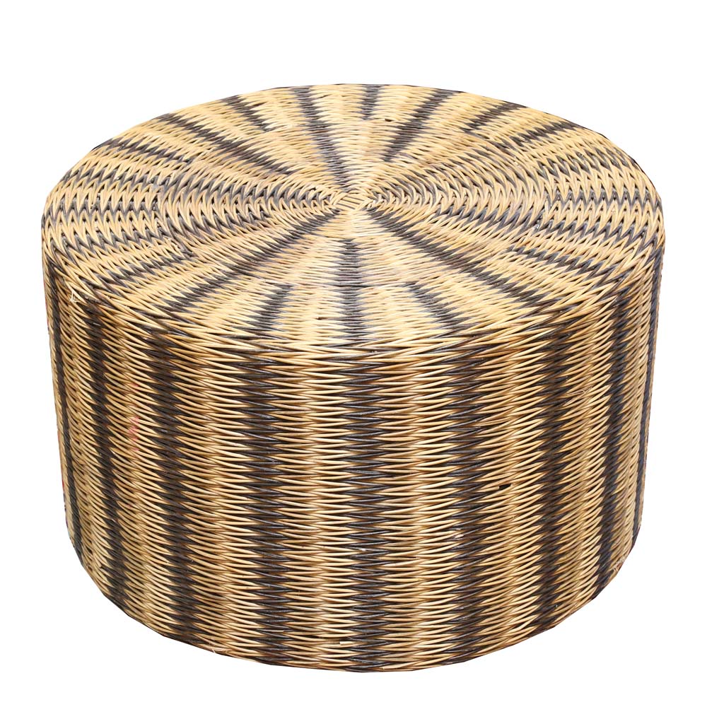 Woven Rattan Ottoman