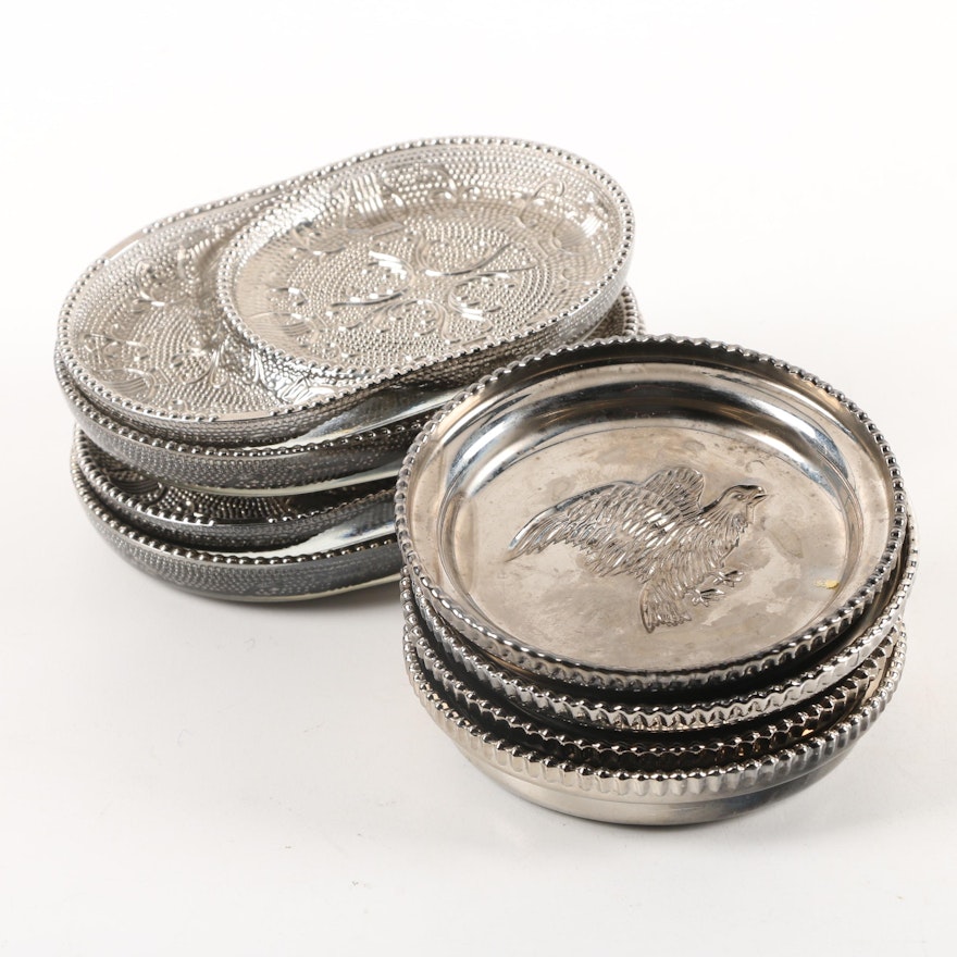 Metallic Glass Coasters with Beaded and Figural Designs