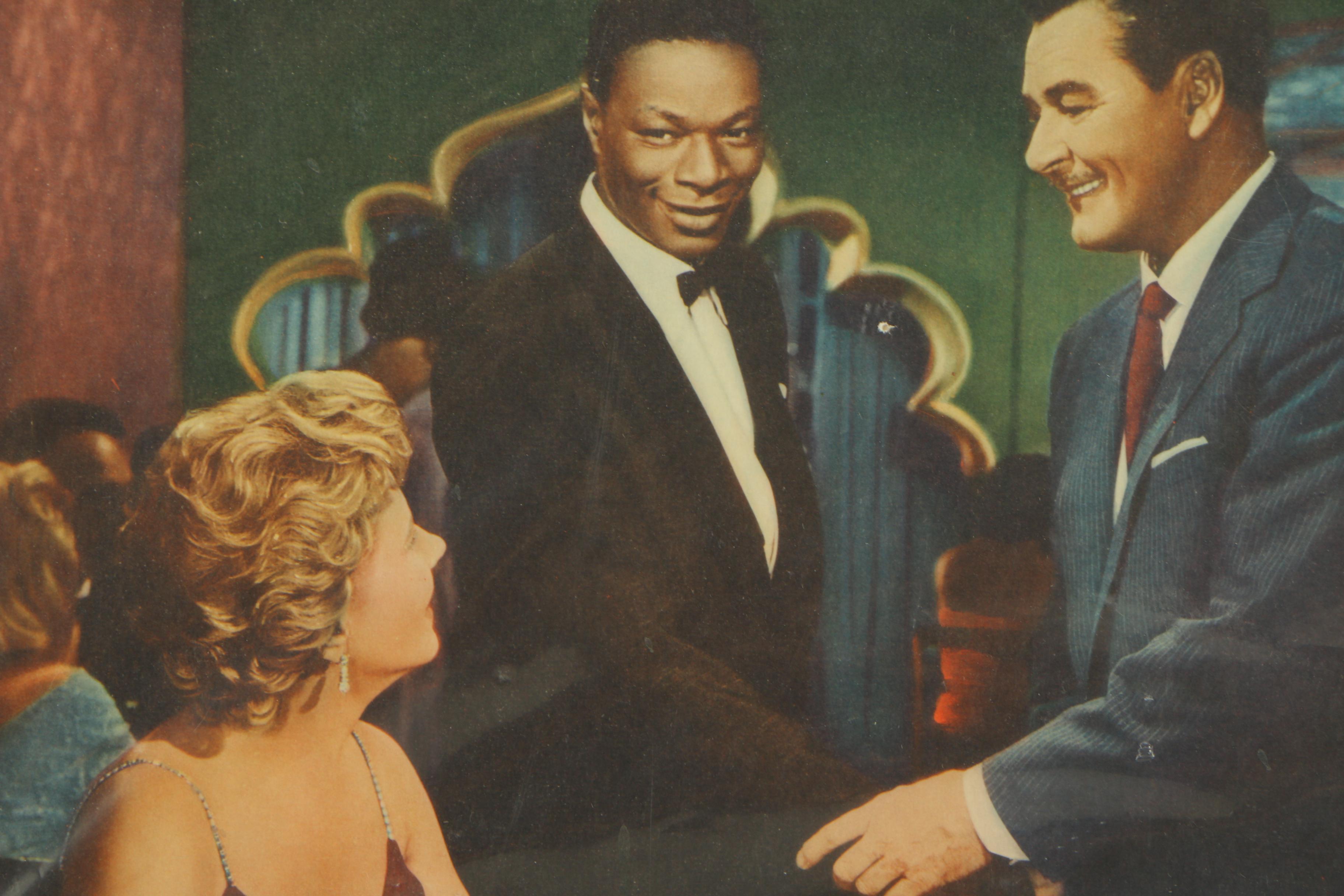 1957 "Istanbul" Lobby Card Featuring Errol Flynn and Nat "King" Cole