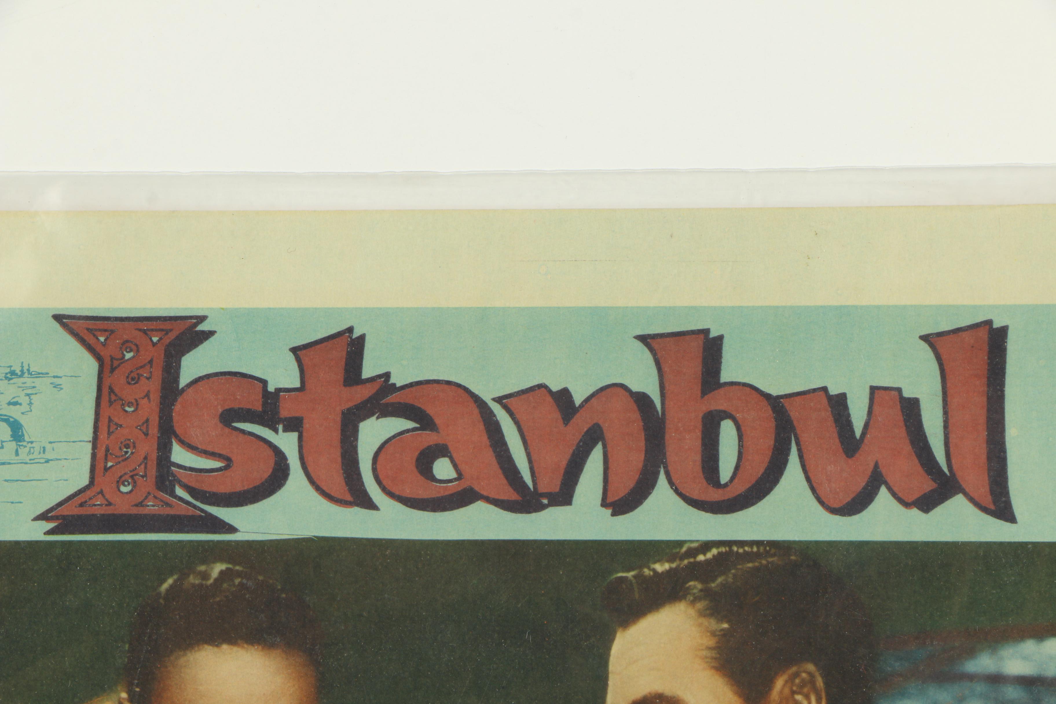 1957 "Istanbul" Lobby Card Featuring Errol Flynn and Nat "King" Cole