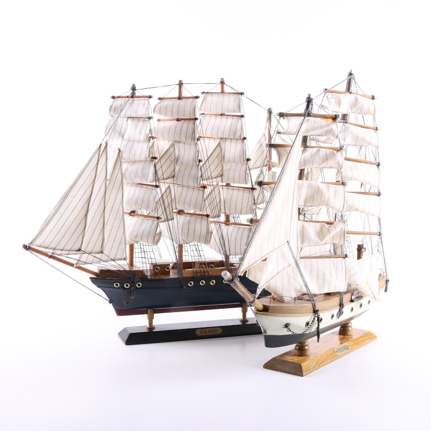 Sailing Ship Models Of "Gorch Fock" and "Pamir"