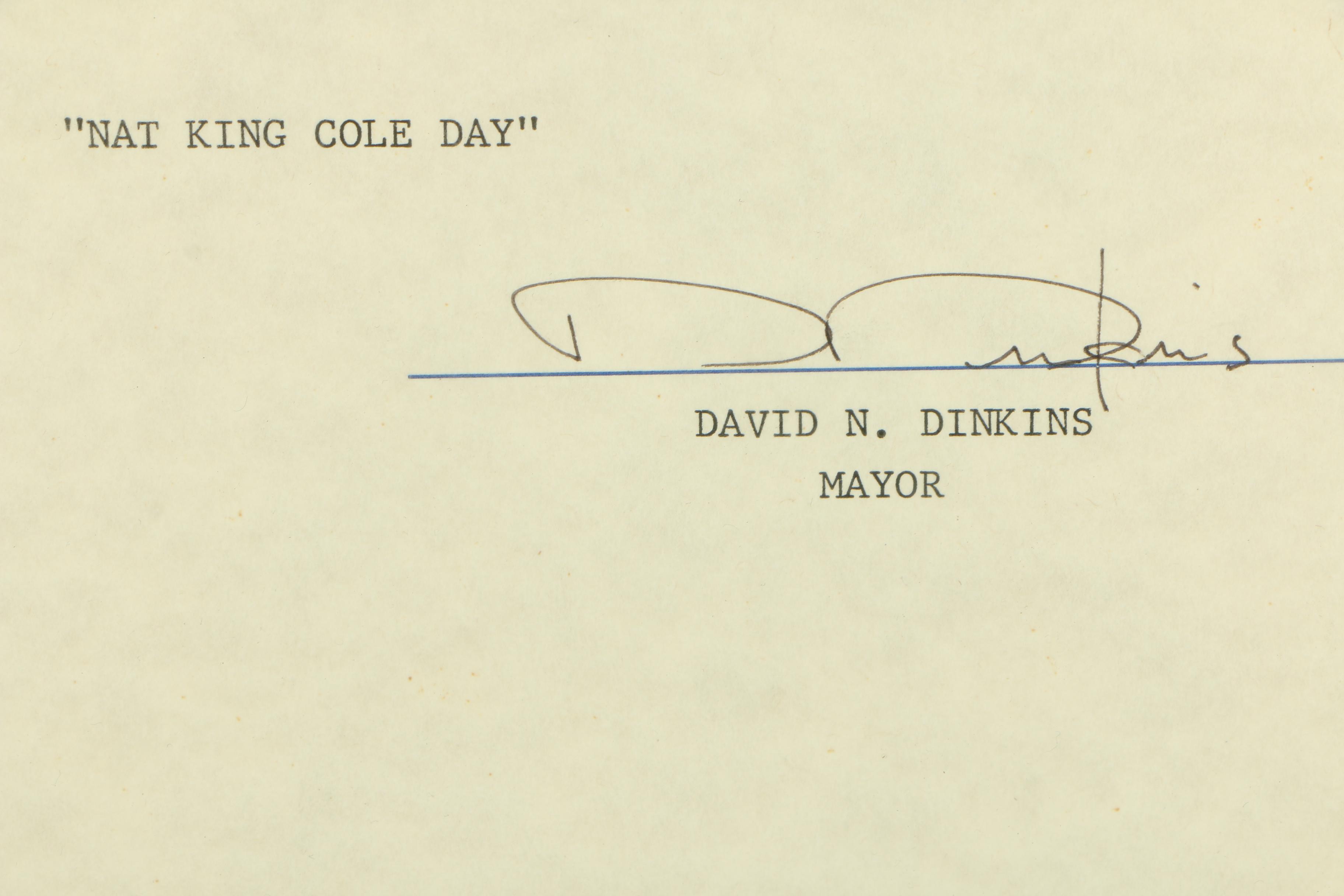 City of New York Proclamation of "Nat King Cole Day"