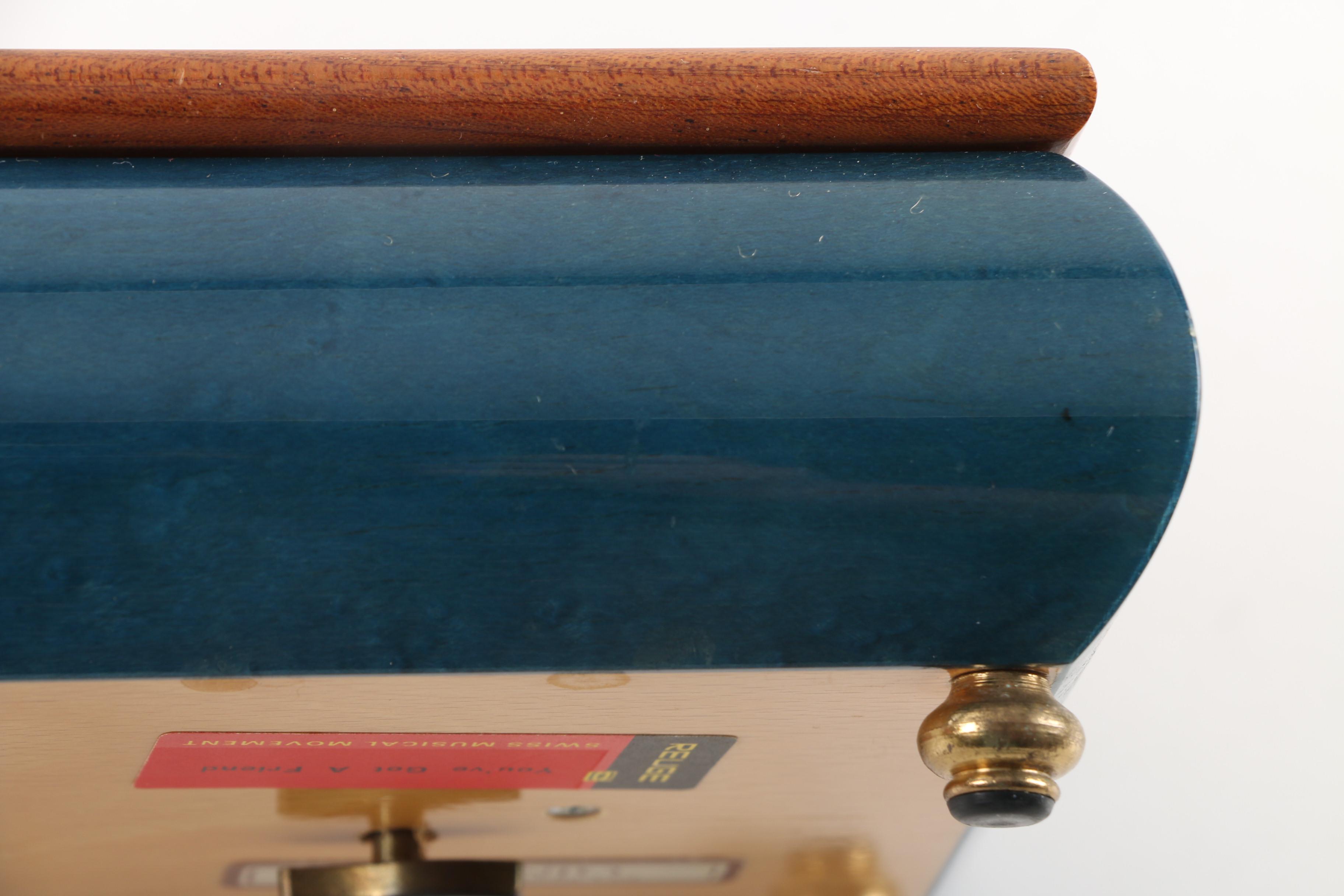 Sorrento Wood Music Box with Reuge "You've Got A Friend"