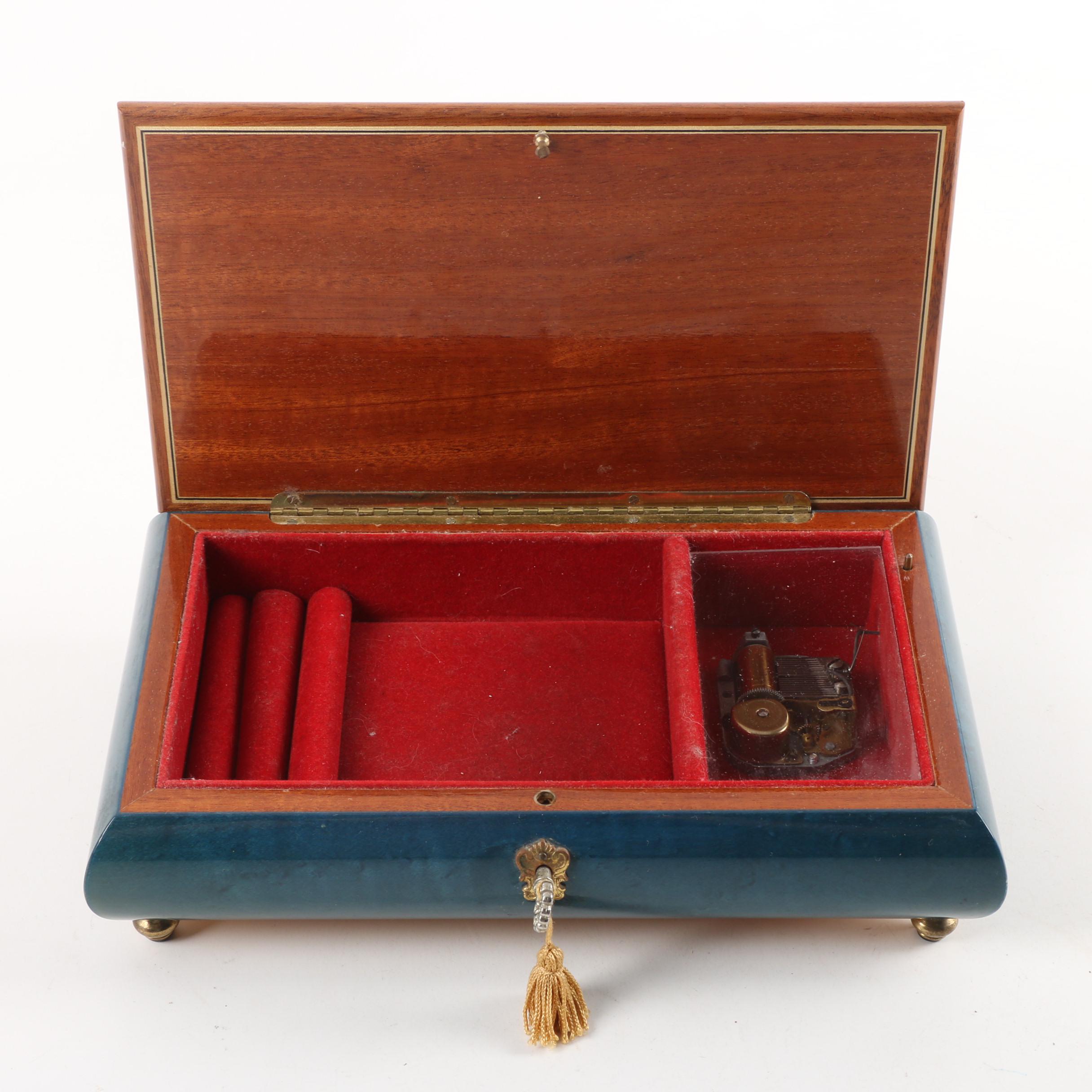Sorrento Wood Music Box with Reuge "You've Got A Friend"