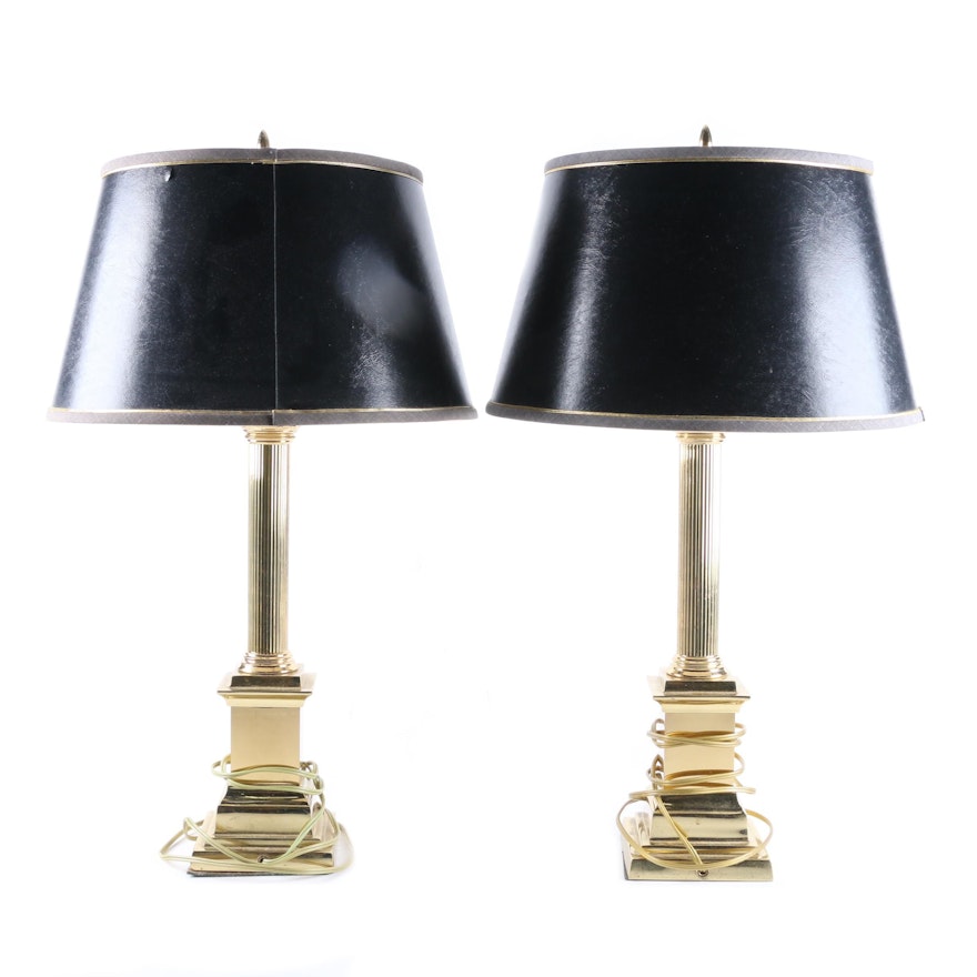 Brass Columnar Table Lamps by Heritage Brass