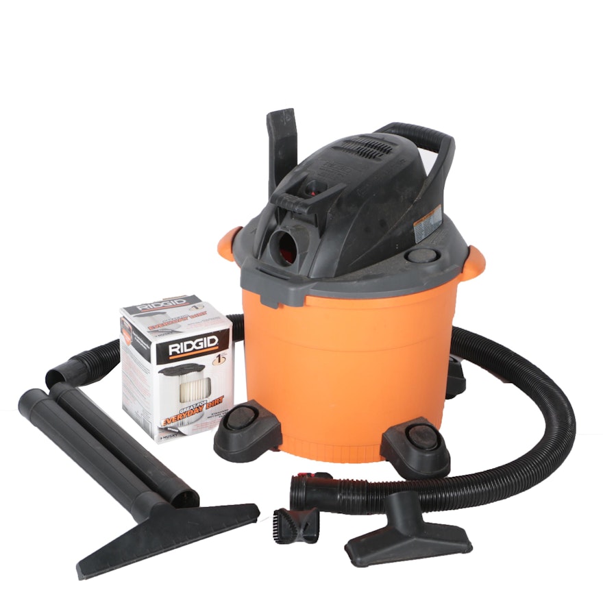 Ridgid 12-Gallon Wet/Dry Vacuum with Attachments and Filters