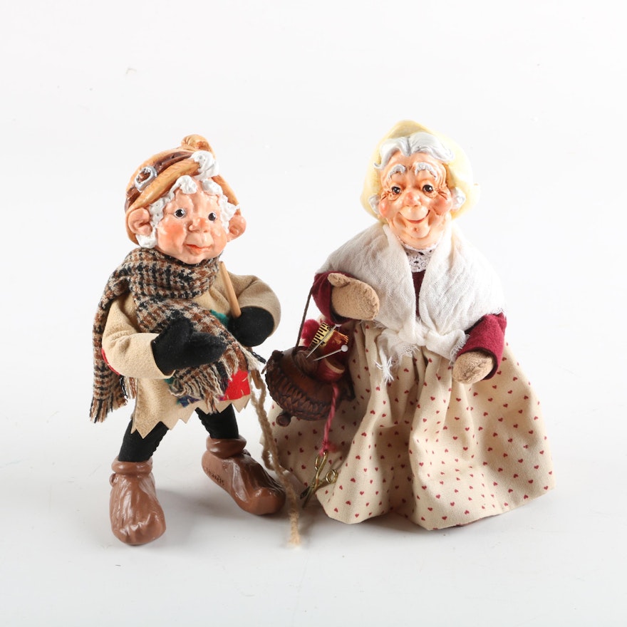 Simpich Handmade Elf Figurines Including "Patches" and "Katrinka"