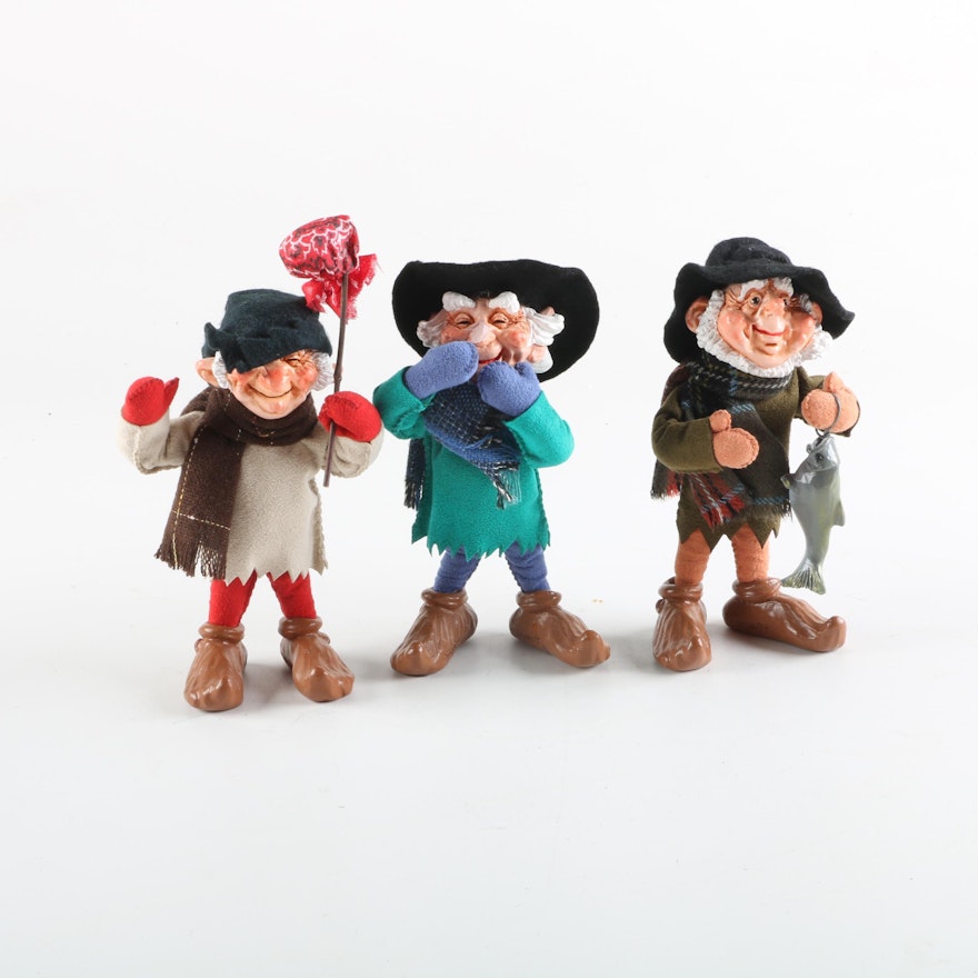 Simpich Handmade Elf Figurines Including "Catfish", "Walter" and "Mr. Dinwiddie"