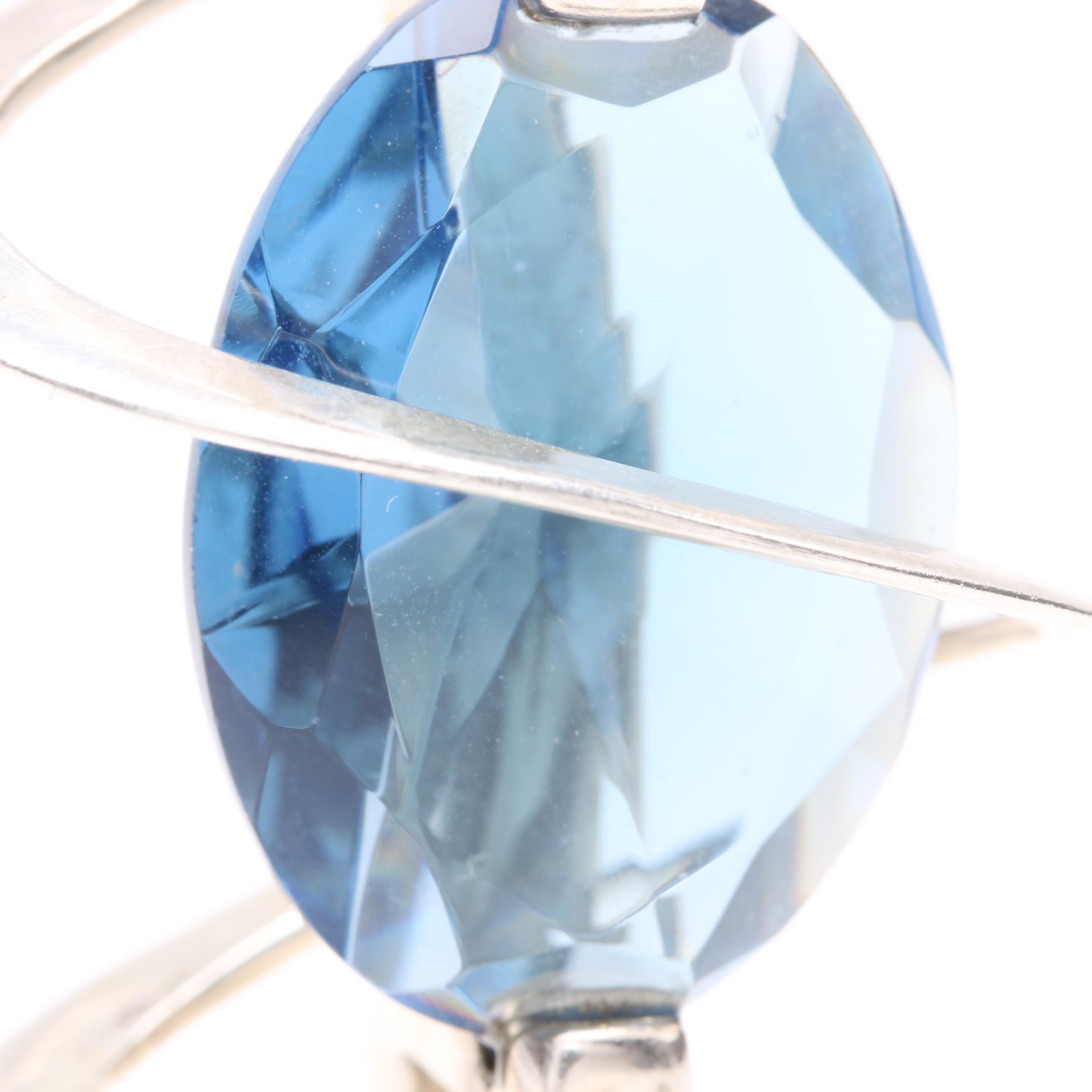 Maria Elena Muñoz Sterling Silver Blue Glass Abstract Pendant