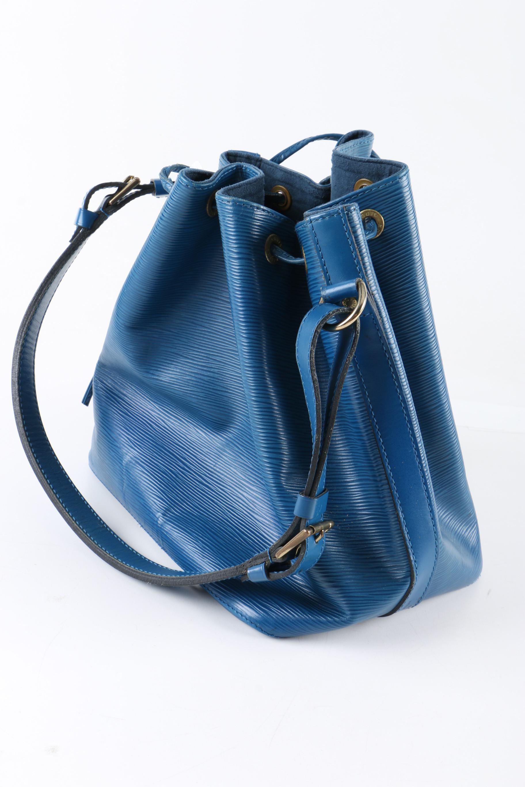 Louis Vuitton of Paris Epi Leather Petit Noe Bucket Bag in Toledo Blue