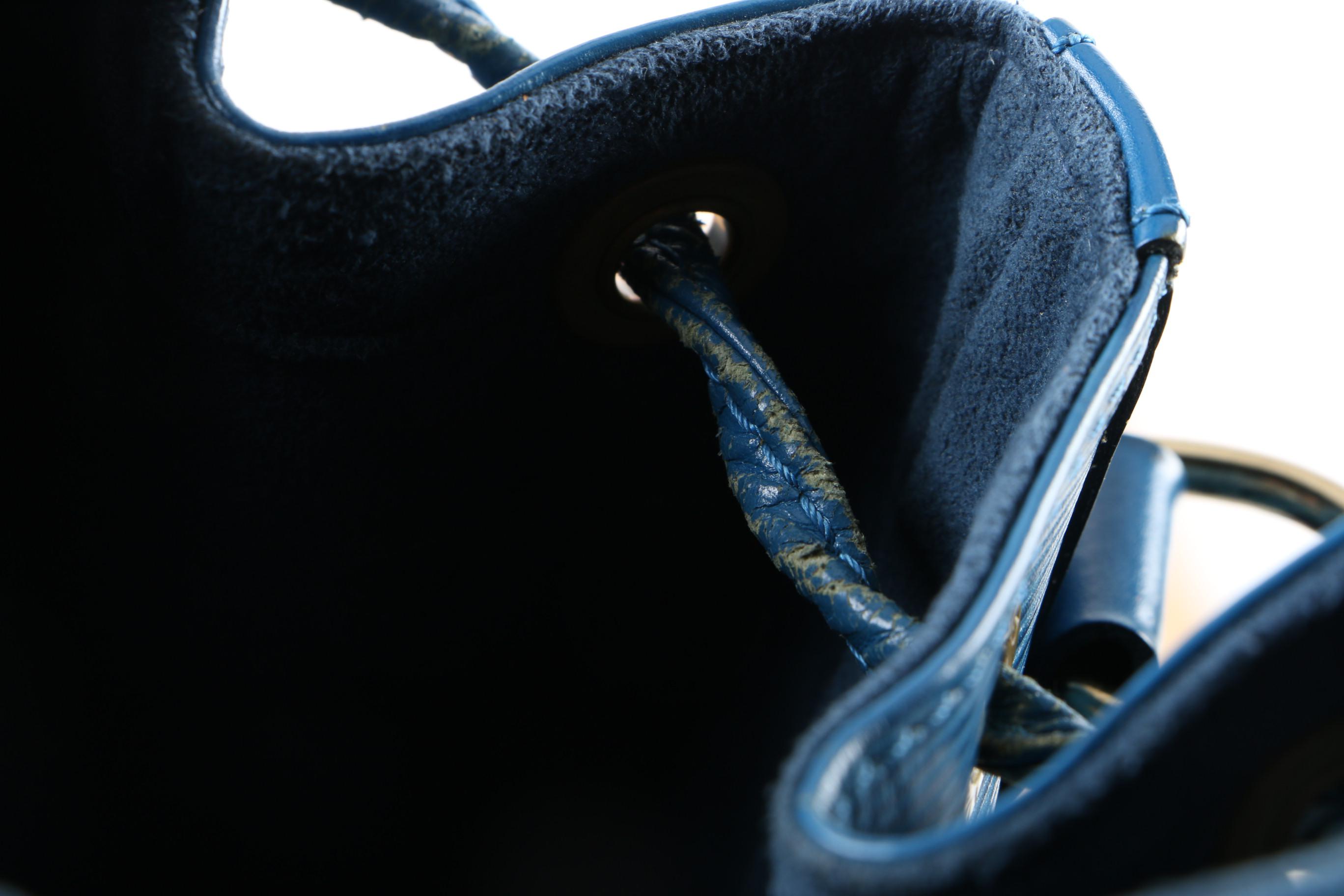 Louis Vuitton of Paris Epi Leather Petit Noe Bucket Bag in Toledo Blue