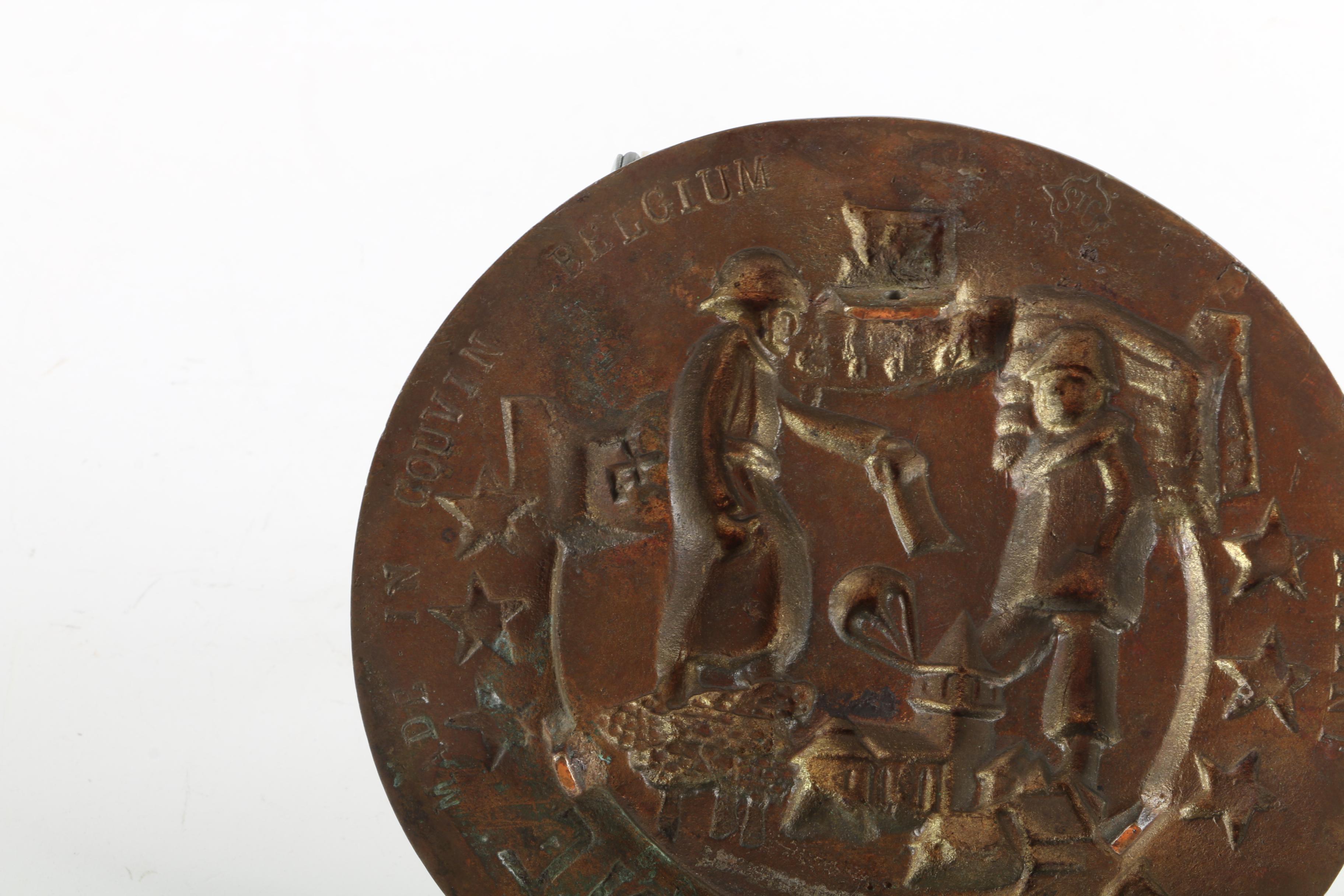 WWII Siege of Bastogne Commemorative Repoussé Brass Plaque