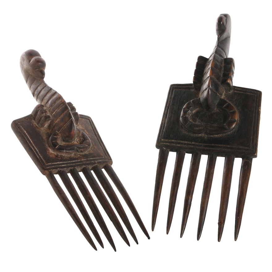 20th Century Ornamental Baule Combs from Côte d’Ivoire