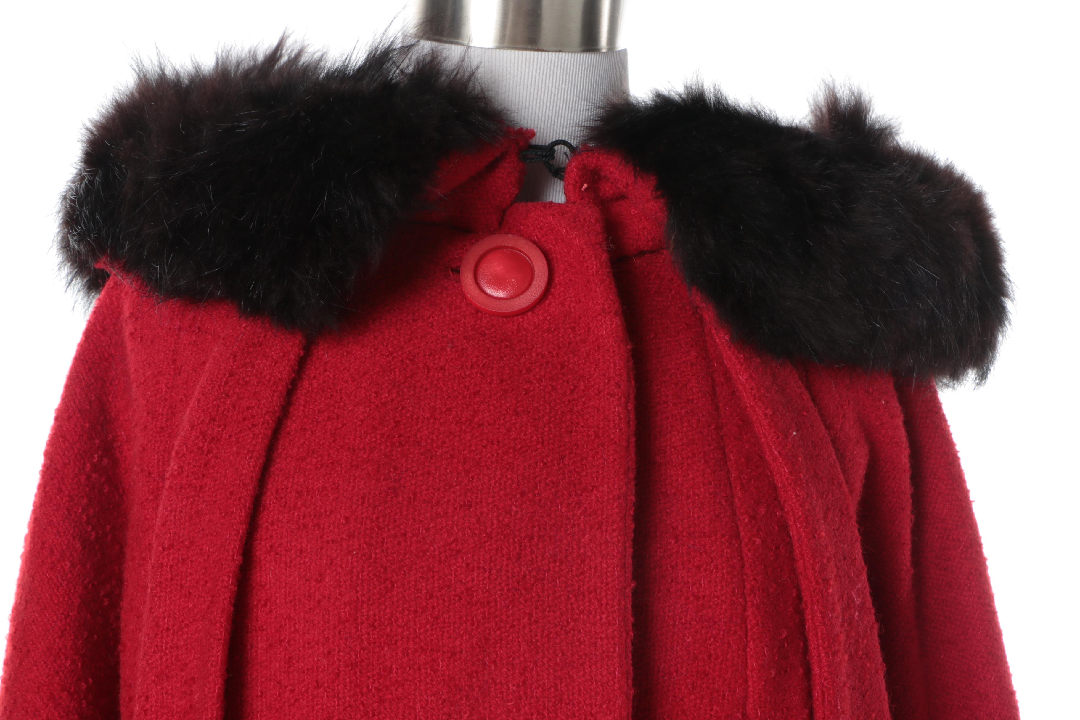 Women's Vintage Gimbel Brothers and Townley Overcoats with Fur Collars