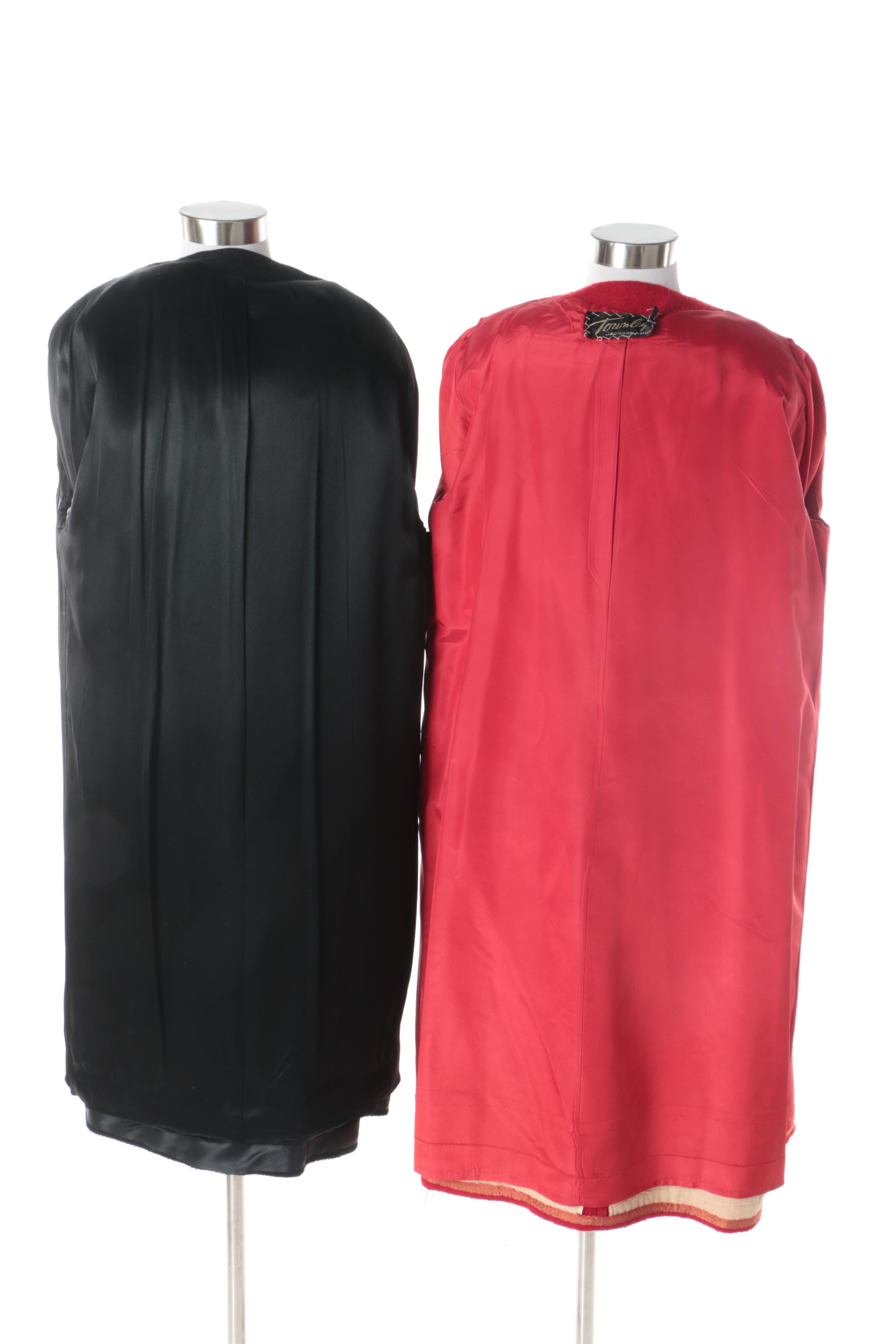 Women's Vintage Gimbel Brothers and Townley Overcoats with Fur Collars