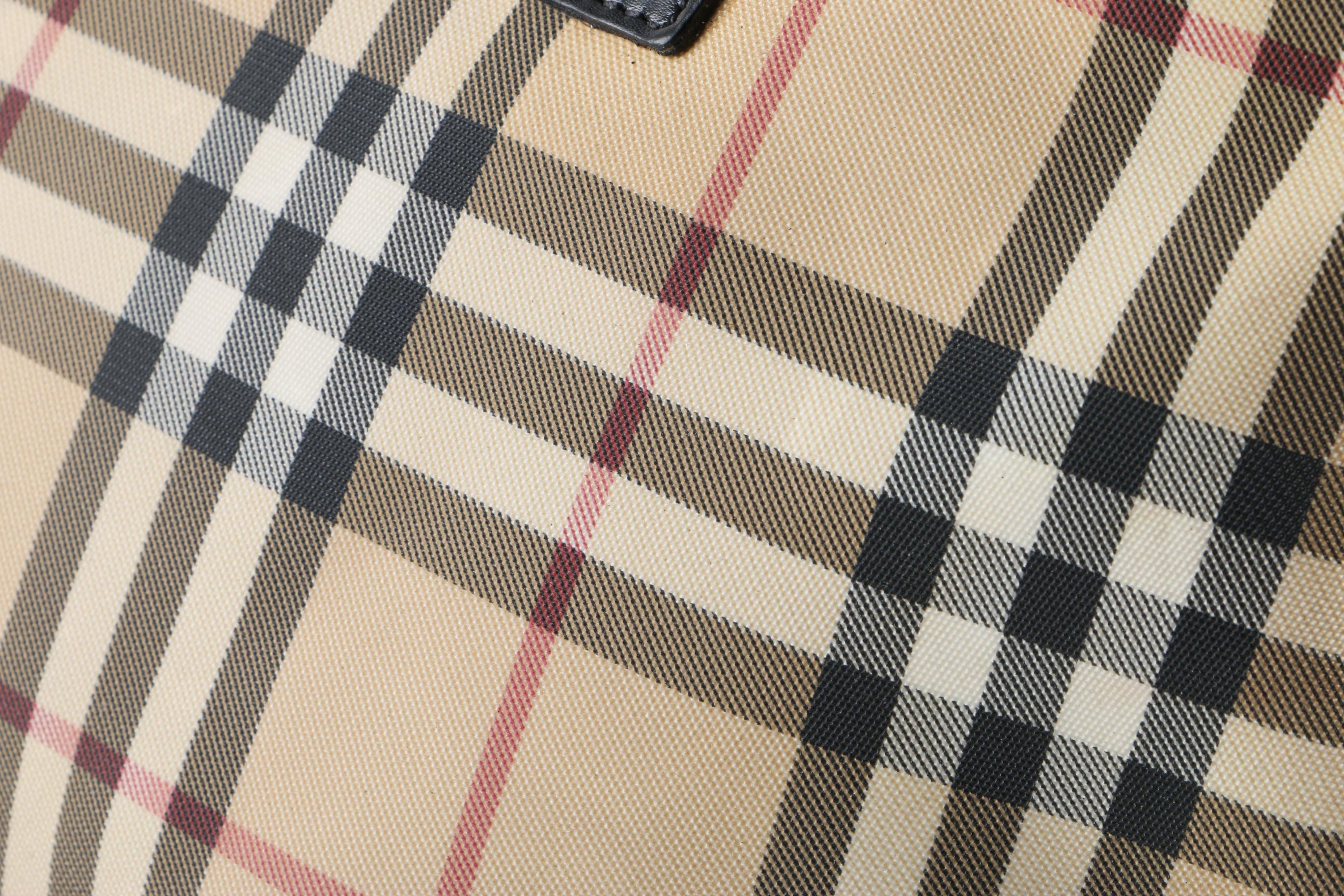 Burberry London “Nova Check” Tote Bag and Prada Nylon Handbag