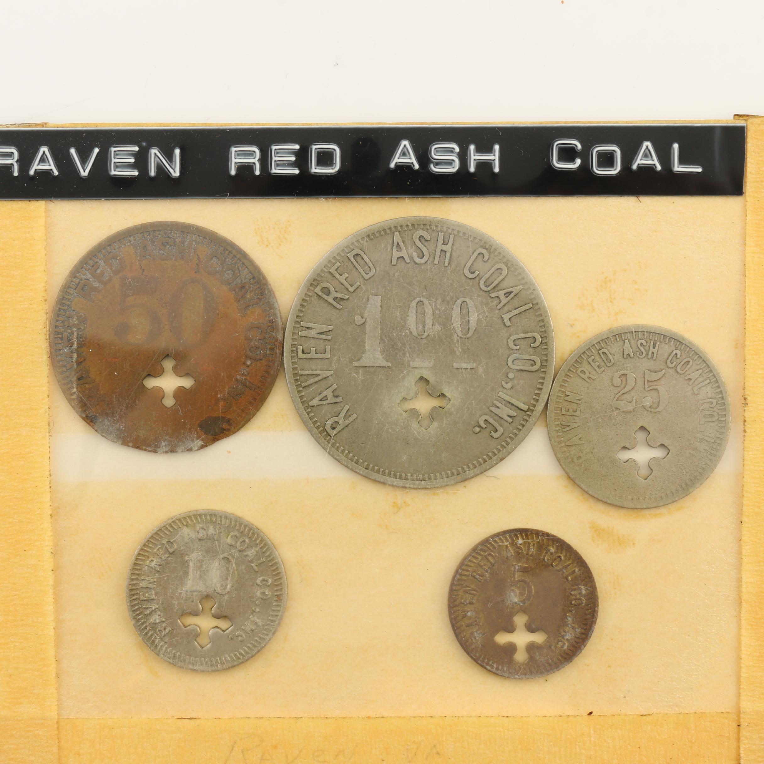 Group of Five Sets of Vintage Company Store Tokens
