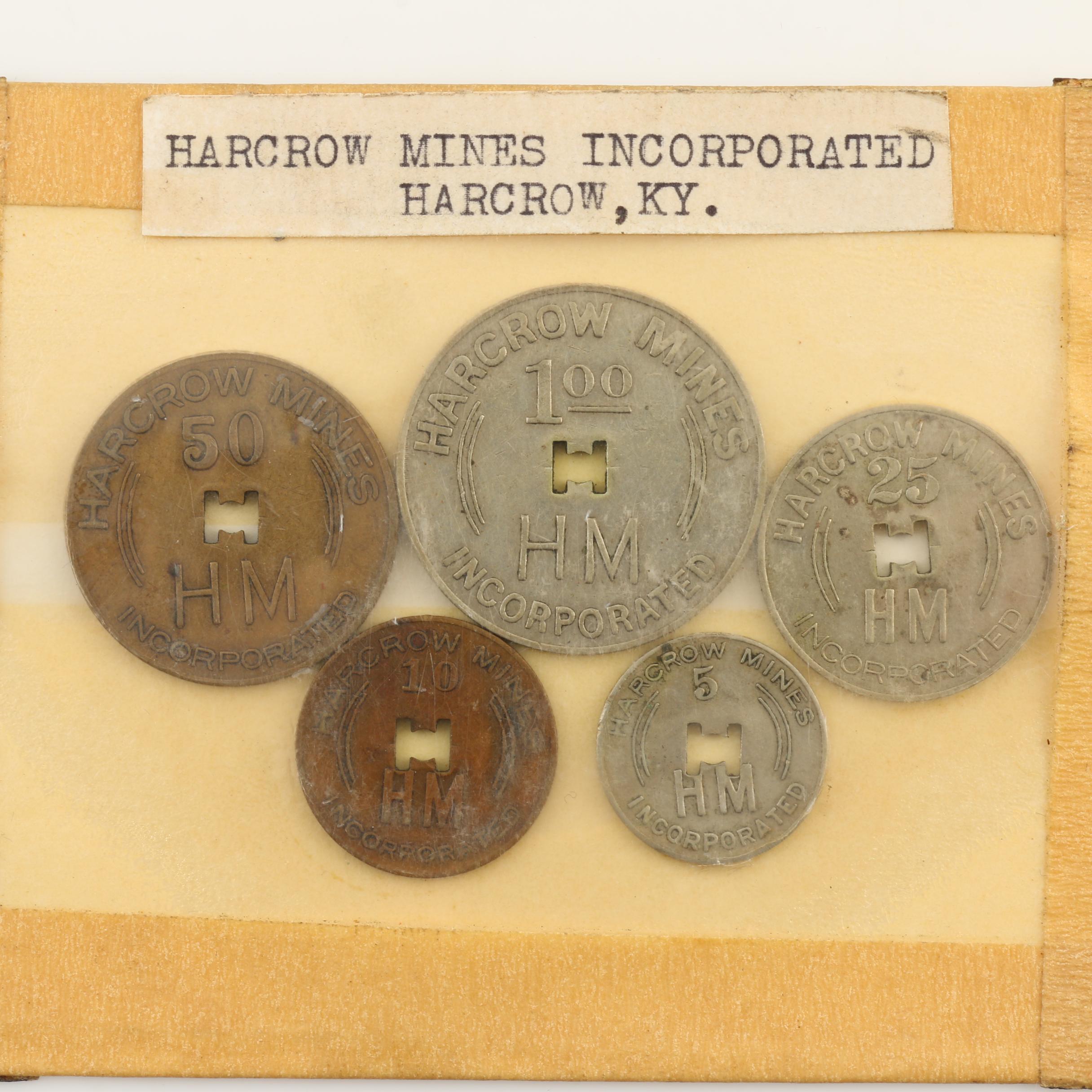 Group of Five Sets of Vintage Company Store Tokens