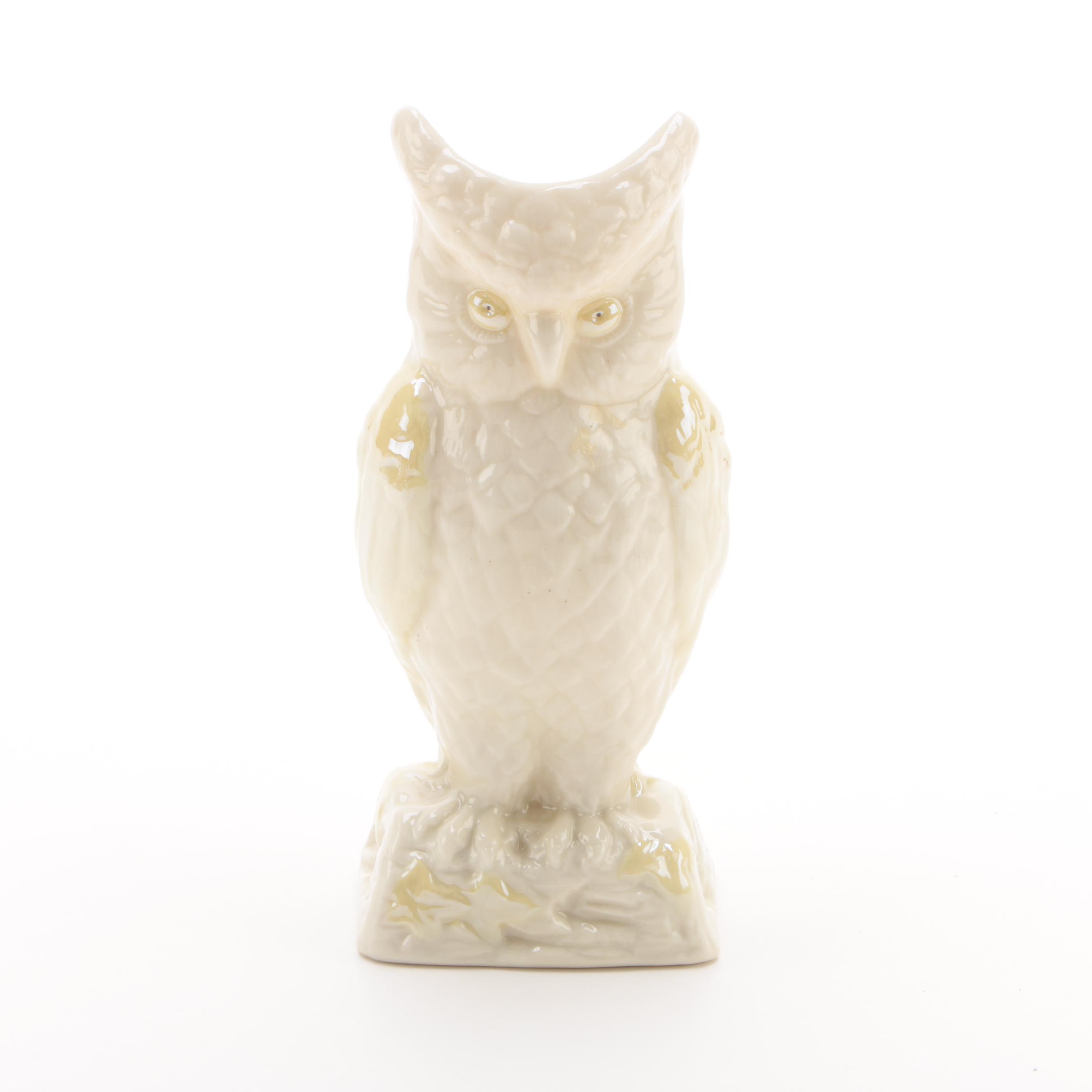 Belleek Porcelain Owl Vase