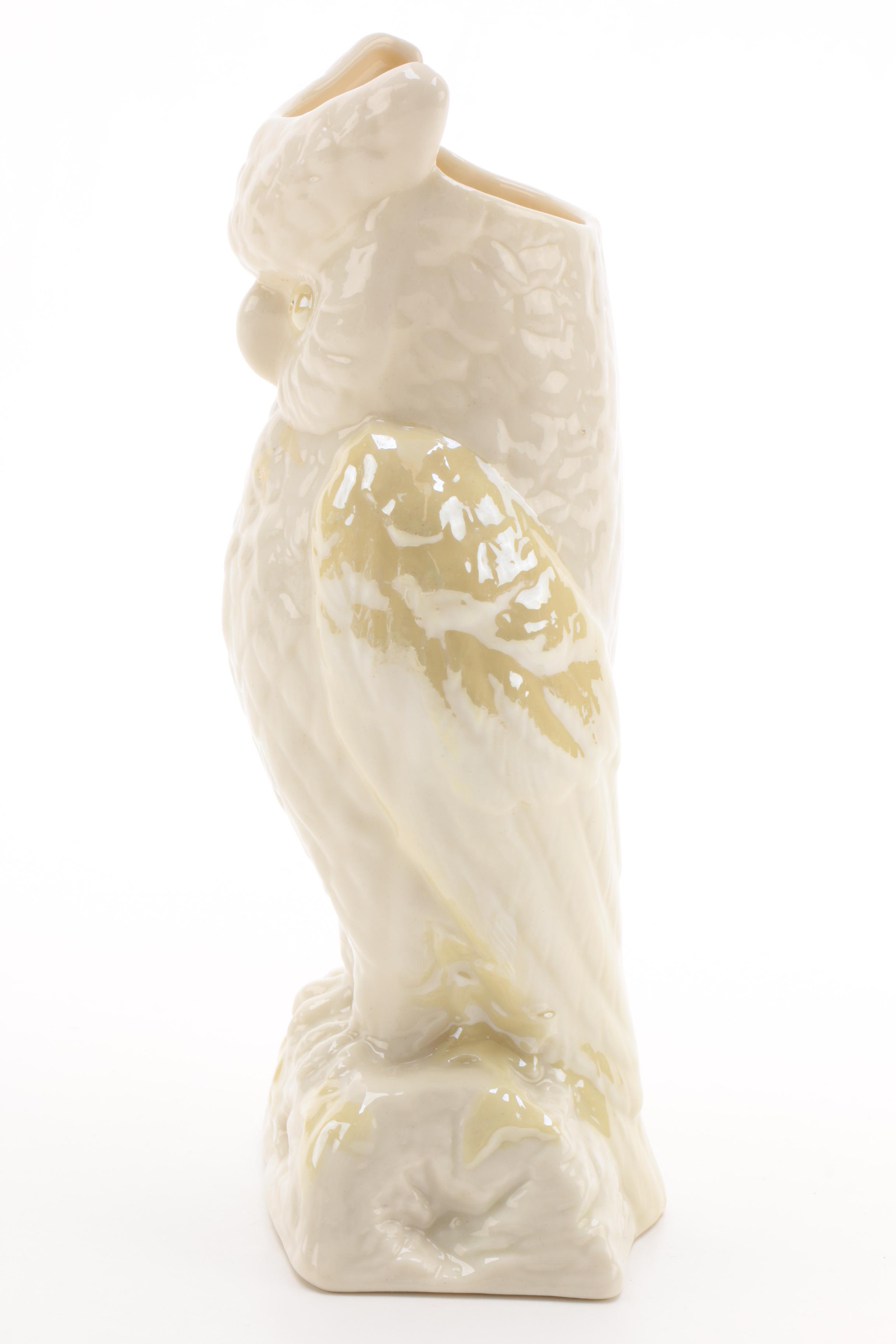 Belleek Porcelain Owl Vase