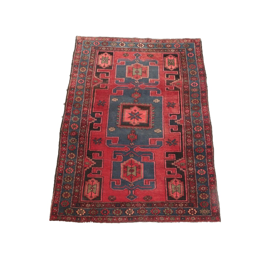 Hand-Knotted Persian Lori Pambak Kazak Area Rug