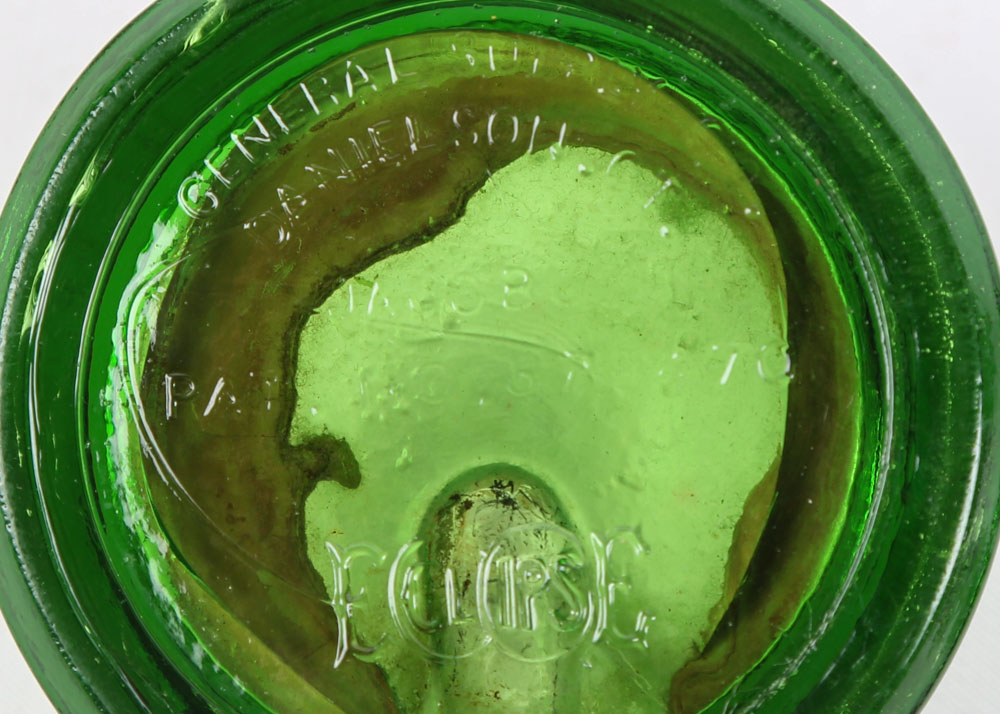 Vintage Eclipse Green Glass Jacobus Double Barometric Inkwell Set & Tray
