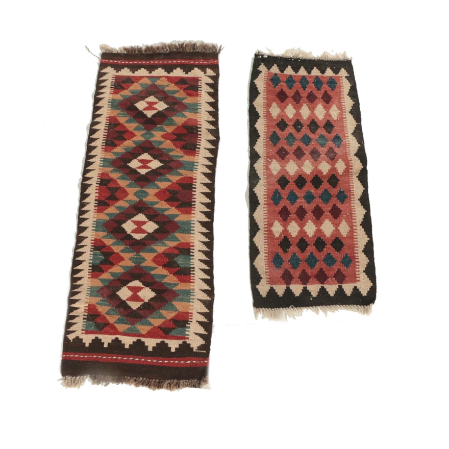 Hand-Knotted Turkish Wool Accent Kilims